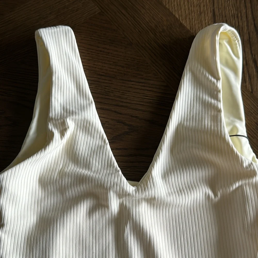 MONTCE SWIM Kim One Piece Swimsuit, Cream Rib, Large , BRAND NEW WITH TAG, $218